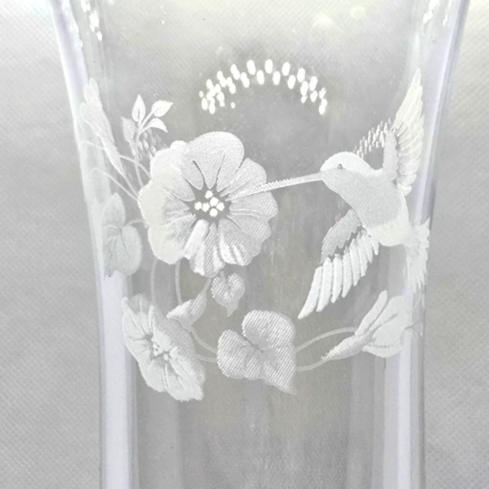 Vintage Avon Hummingbird Vase - Over 24% Lead Crystal - Made in France
